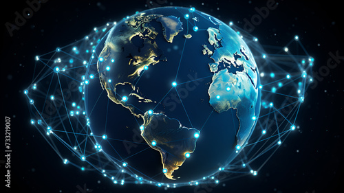 Global Digital Connectivity: Network Signals Connecting Across the Globe, Uniting Various Parts of the World