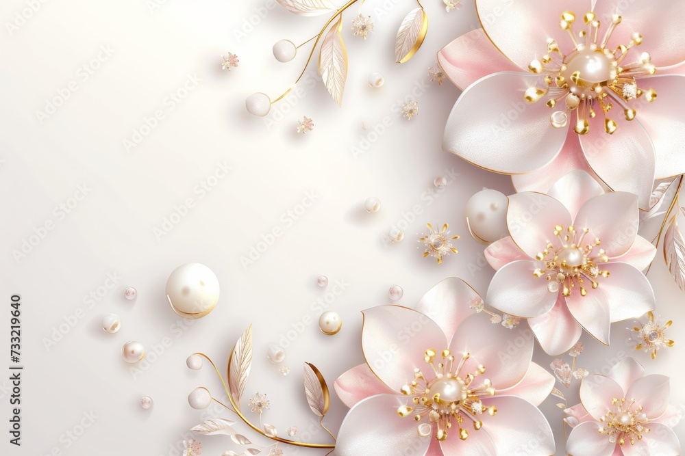 cream background with flowers cream background with flowers