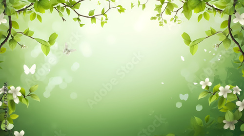 Green leaves eco friendly background with copy space for text