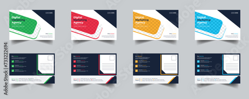 Modern Creative Corporate Post Card Template, Vector Template for Opening Invitation Editable, Professional Business Postcard Design, Event Card Design, Invitation Design, Direct Mail EDDM Template