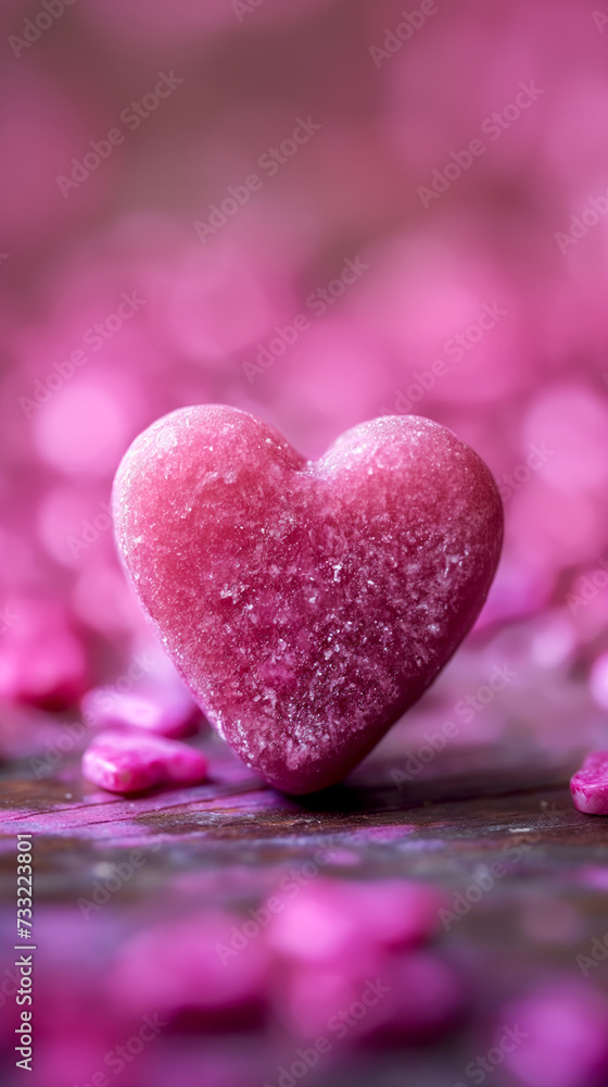 Fototapeta premium Heart-shaped cookie. Valentine's day background