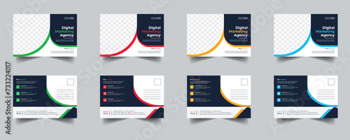 Modern Creative Corporate Post Card Template, Vector Template for Opening Invitation Editable, Professional Business Postcard Design, Event Card Design, Invitation Design, Direct Mail EDDM Template