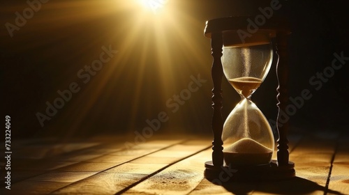 The silhouette of an hourglass with sand trickling down, symbolizing the relentless flow of time