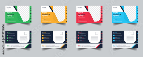 Modern Creative Corporate Post Card Template, Vector Template for Opening Invitation Editable, Professional Business Postcard Design, Event Card Design, Invitation Design, Direct Mail EDDM Template