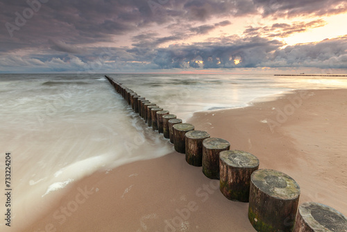 Beautiful view of Polish Baltic Sea at Niechorze.