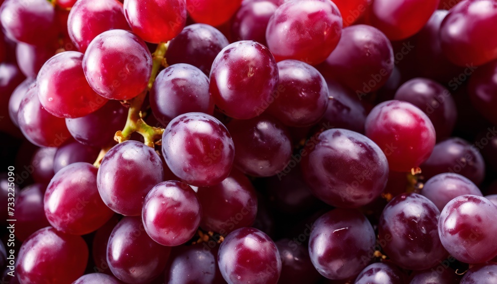 A bunch of red grapes on display