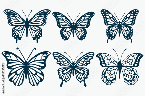 butterfly silhouette vector bundle © Joynal