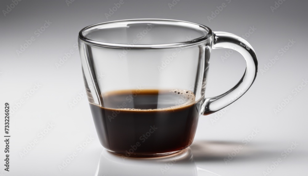 A glass of coffee with a spoon in it A glass of coffee with a spoon in it