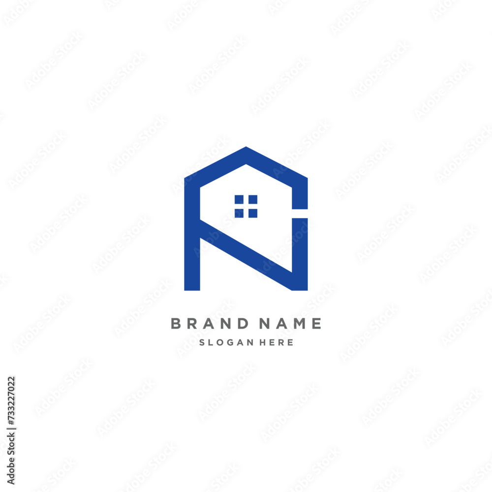 House with letter N logo design element vector idea with creative simple idea House with letter N logo design element vector idea with creative simple idea
