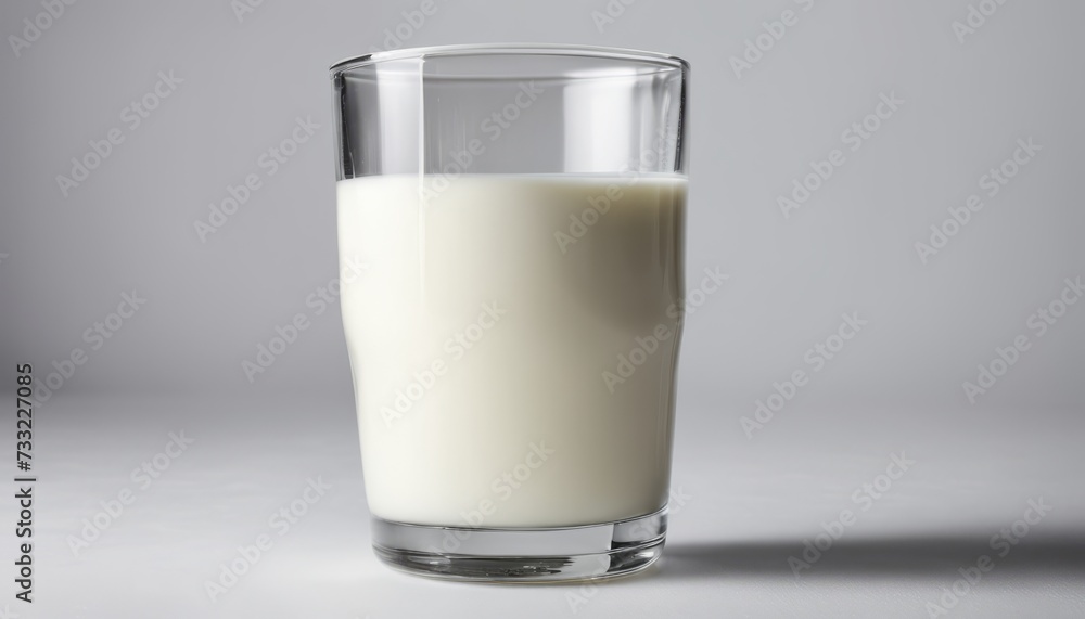 A glass of milk on a table A glass of milk on a table