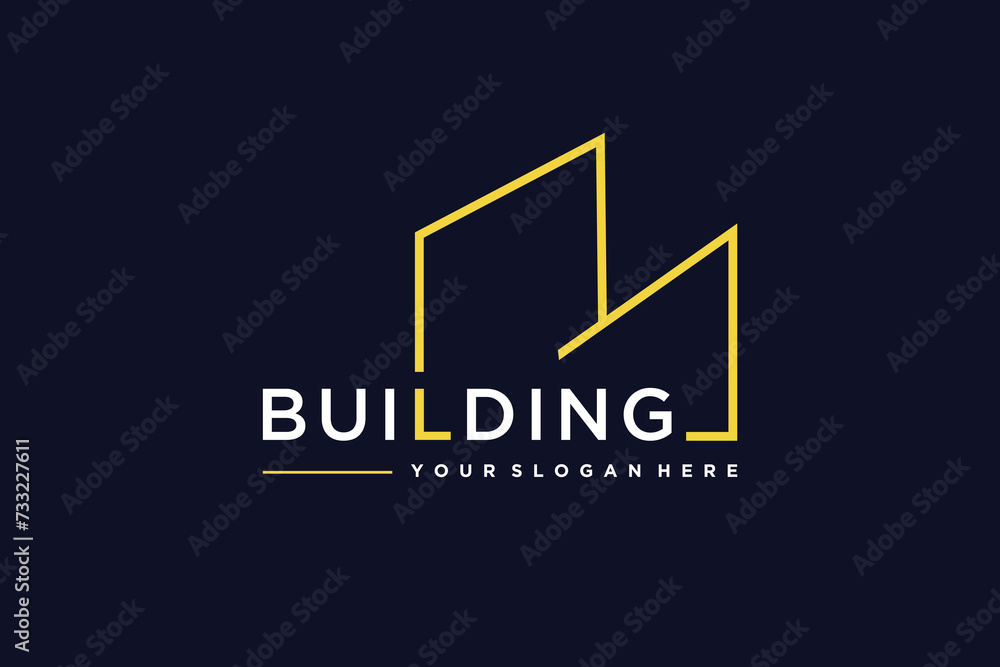 Building logo design element vector idea with creative simple idea