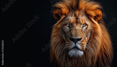 Colored lion head on a black background © Glce