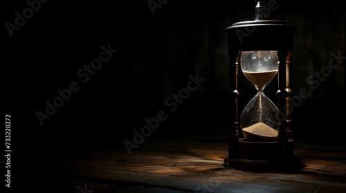 The silhouette of an hourglass with sand trickling down, symbolizing the relentless flow of time