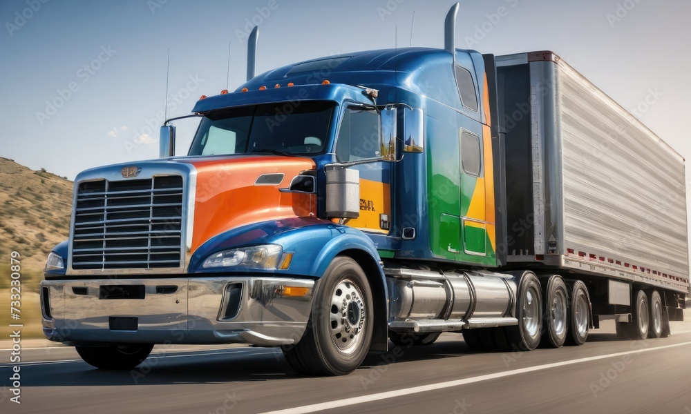Road Rhythm: Blurred Motion of an American Truck Embracing Transportation Road Rhythm: Blurred Motion of an American Truck Embracing Transportation