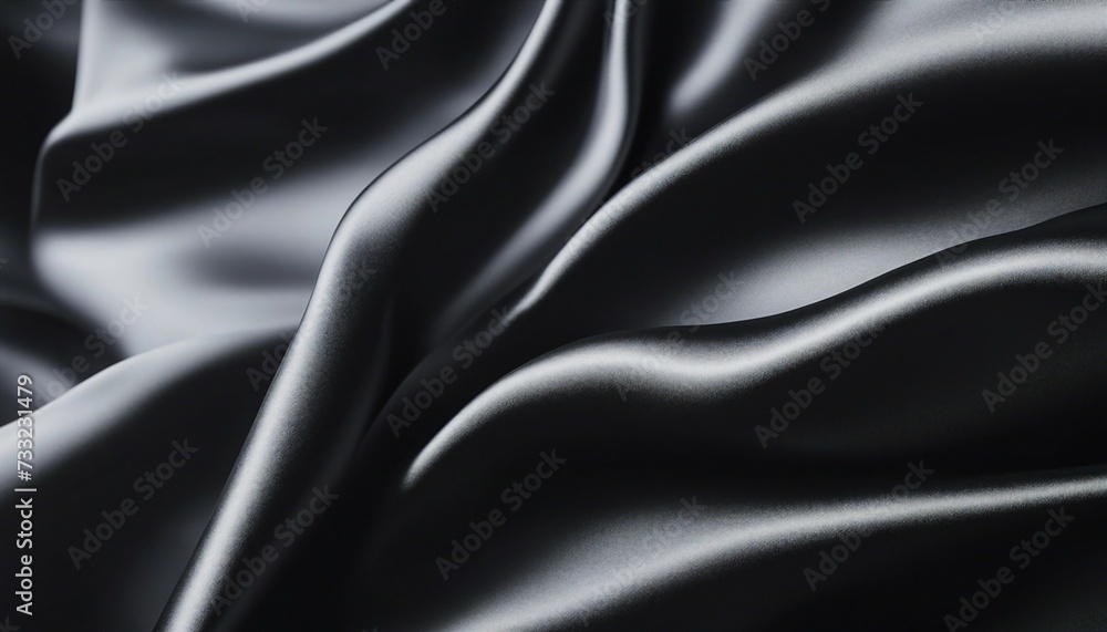 Fototapeta premium Abstract luxury shiny black silk satin texture background