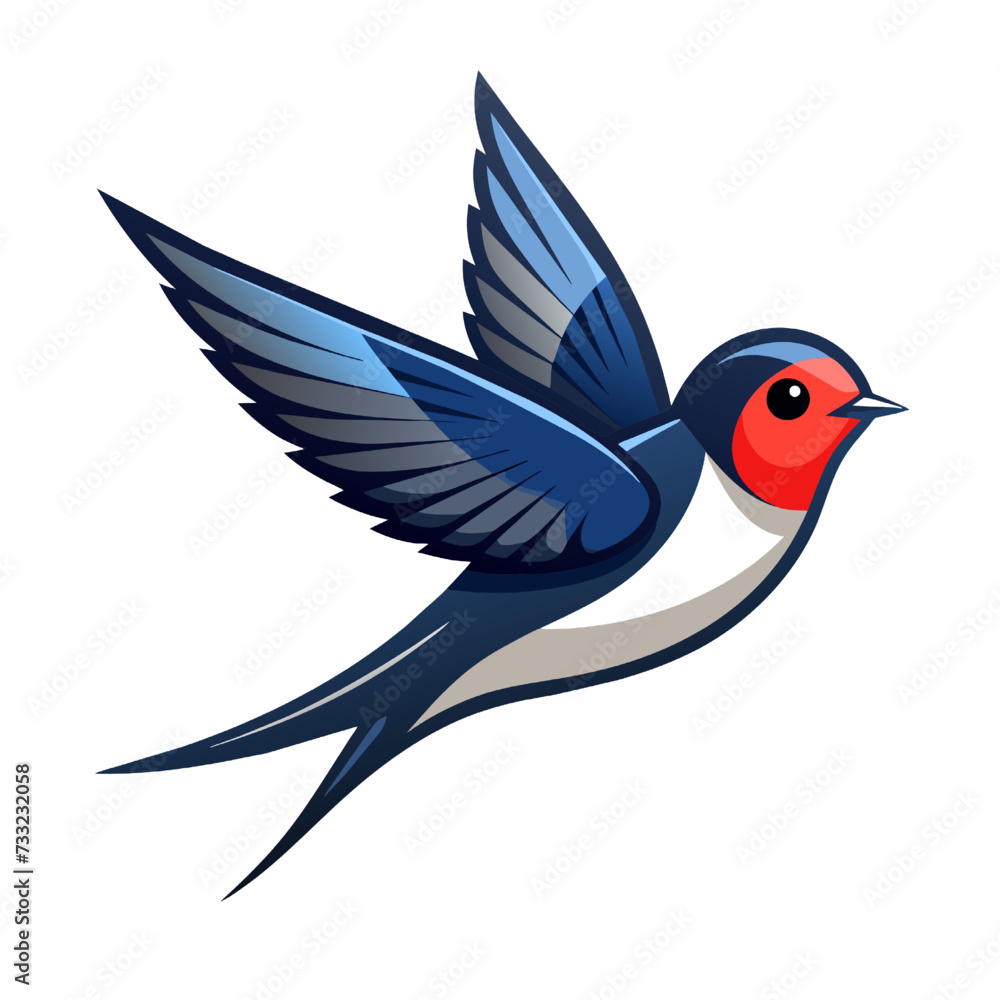 Swallow bird icon. Cartoon of swallow bird vector icon for web design isolated on white background Swallow bird icon. Cartoon of swallow bird vector icon for web design isolated on white background