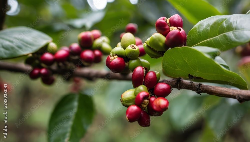 A tree with red berries growing on it