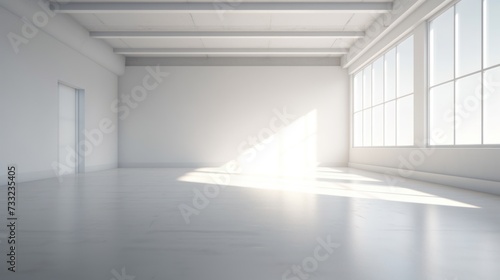 Modern studio background  empty space white interior.