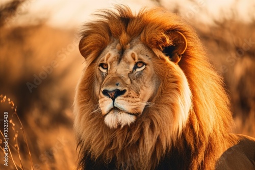 Image of a male lion. Ai generated