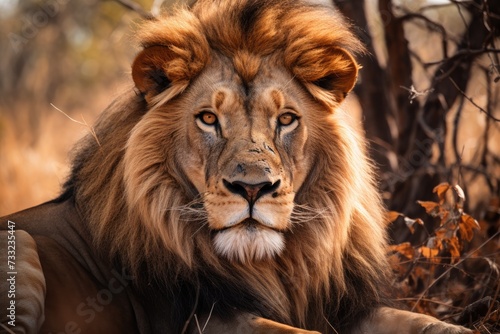 Image of a male lion. Ai generated