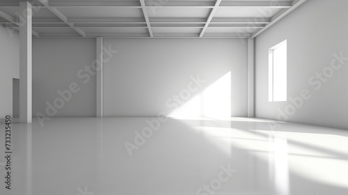 Modern studio background  empty space white interior.