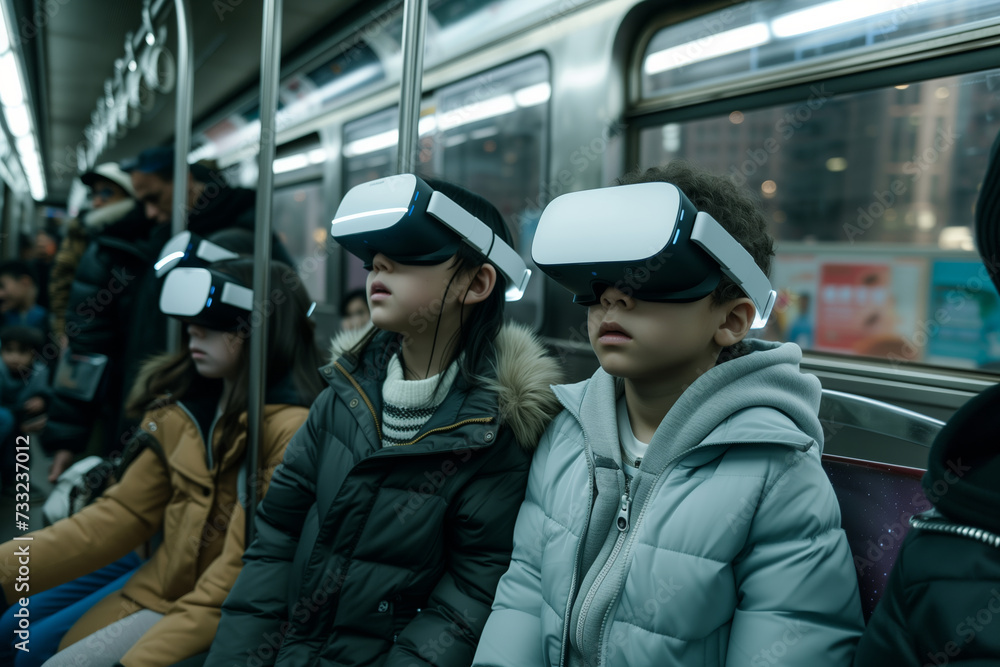 Children Exploring Virtual Realities on Public Transit. Children Exploring Virtual Realities on Public Transit.