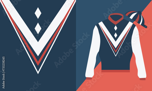 Traditional Jockey Silk T-shirt Design, Horse Racing Uniform Shirt Design, Vector Illustration