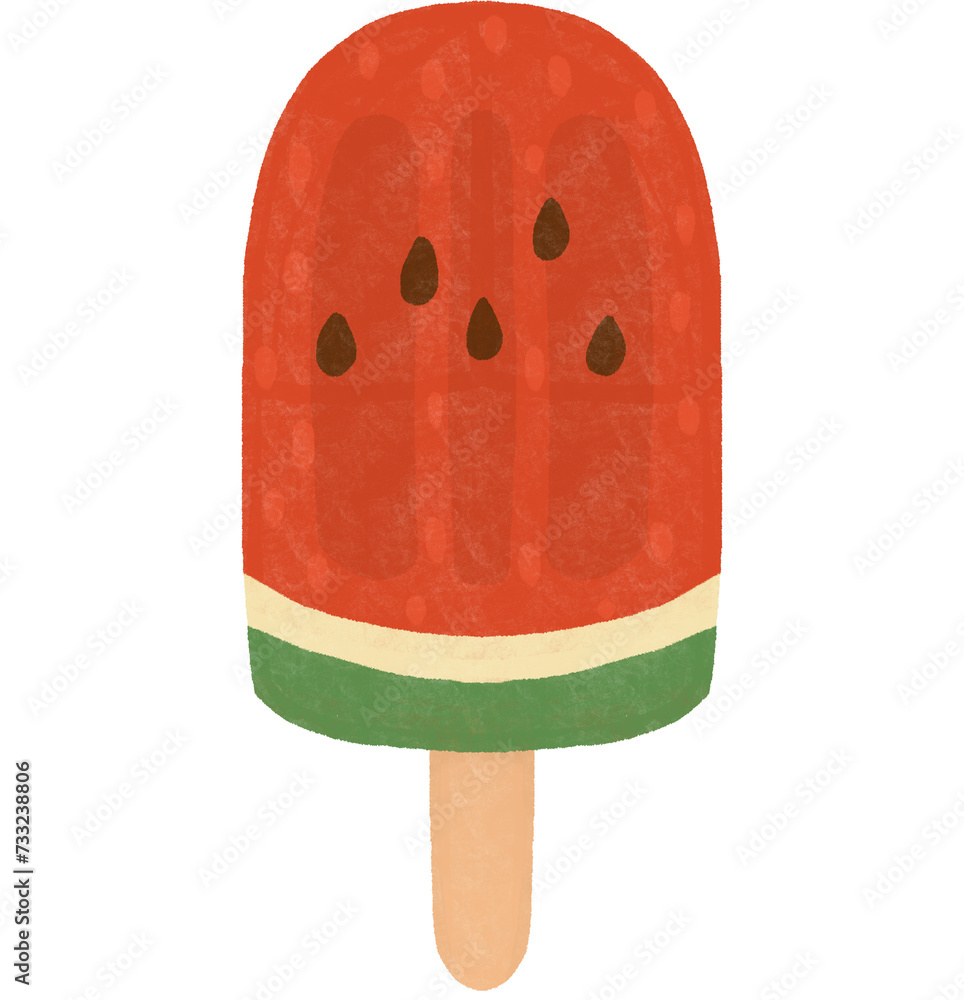 watermelon ice cream illustration on transparent background watermelon ice cream illustration on transparent background