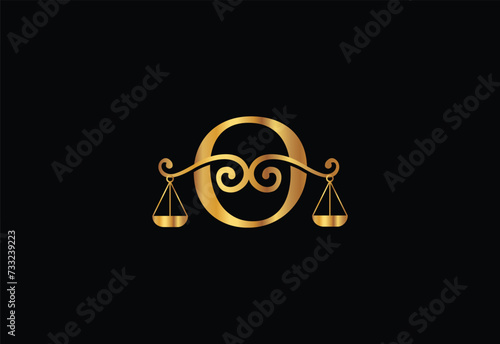 Low firm logo with latter O vector template, Justice logo, Equality, judgement logo vector illustration