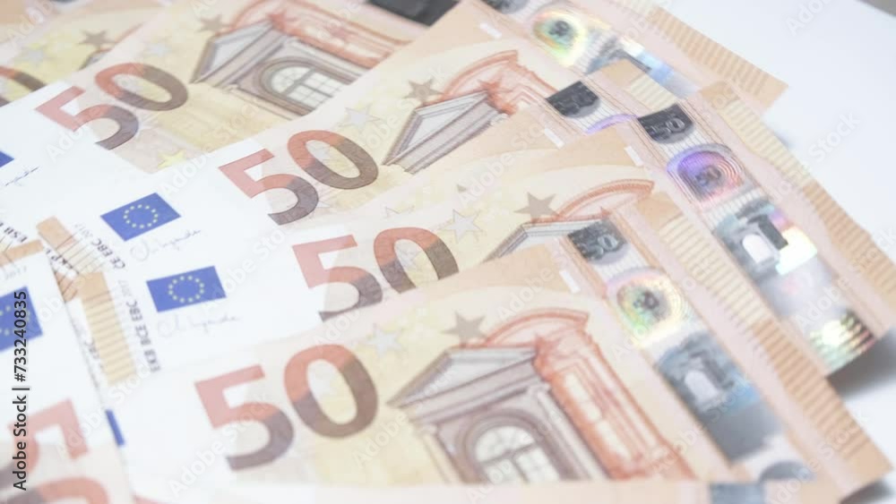 50 euro bills on white background 50 euro bills on white background