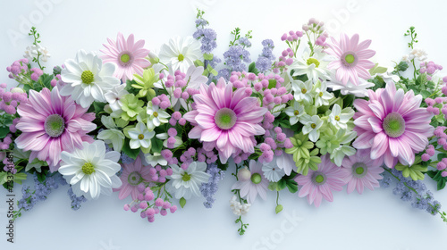 Lavender and Pink Flowers in Festive Garland 