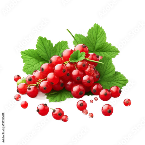 Red currant isolated on transparent background Ai generative.