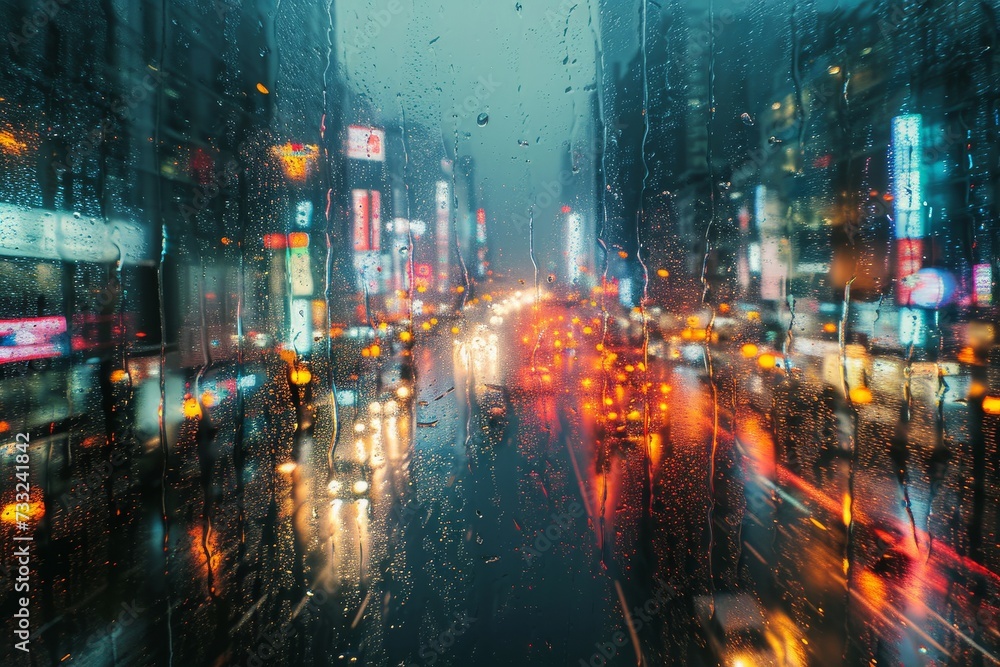 Fototapeta premium Rainy Cityscape