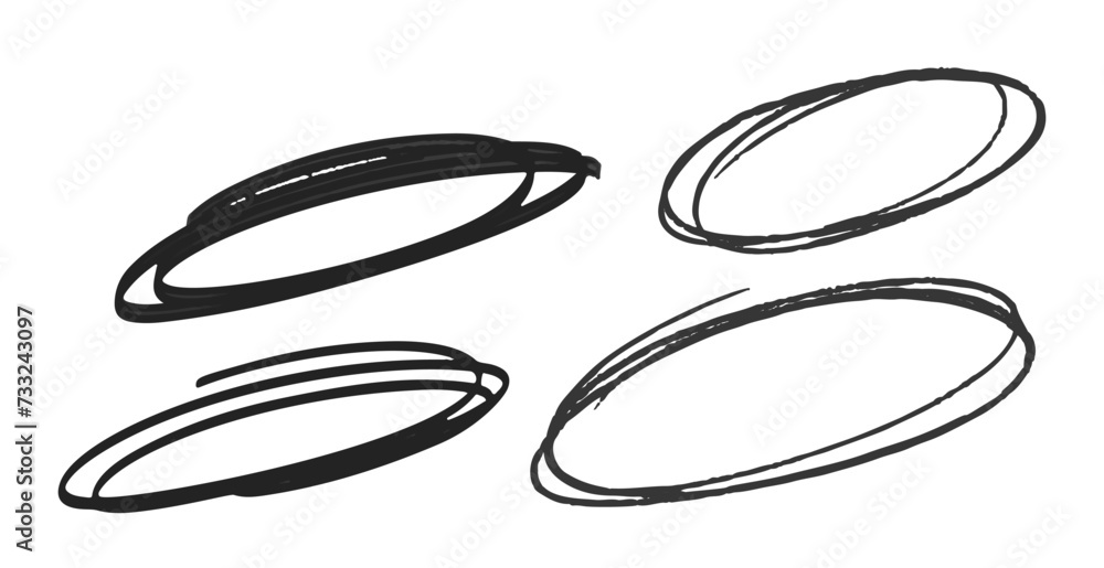 Doodle Hand Drawn Circles Sketch Frame. Whimsical Design Elements Featuring Playful, Freehand Rounded Shapes Doodle Hand Drawn Circles Sketch Frame. Whimsical Design Elements Featuring Playful, Freehand Rounded Shapes