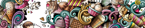 Ice Cream cartoon banner