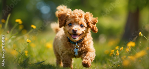 joyful playful young poodle