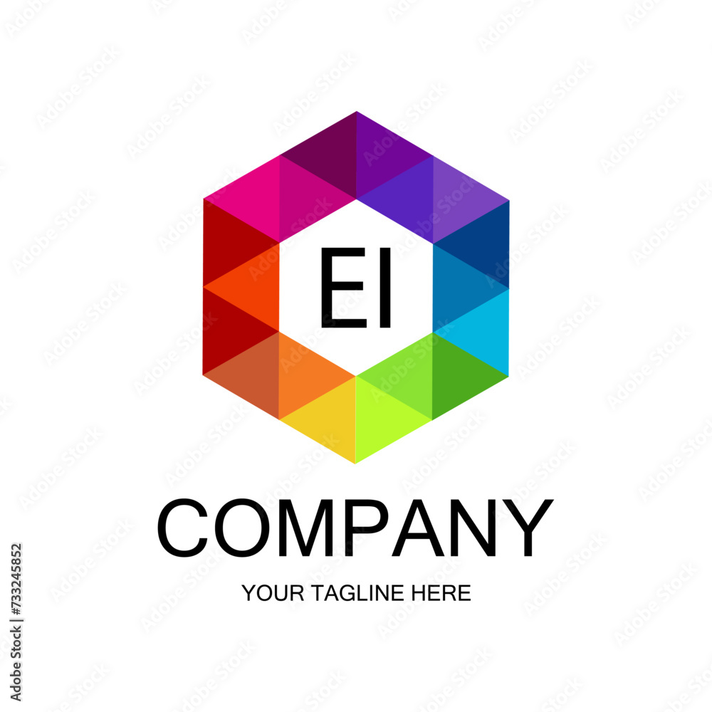 Fototapeta premium EI letter logo creative design with vector graphic, EI simple and modern logo.