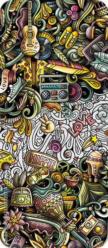 Wallpaper Mural Hippie cartoon banner illustration Torontodigital.ca