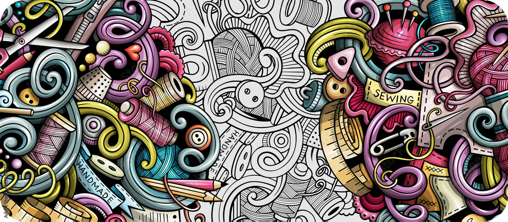 Hand made cartoon banner illustration Hand made cartoon banner illustration