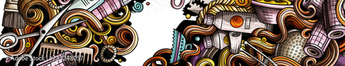 Hair Salon cartoon objects set