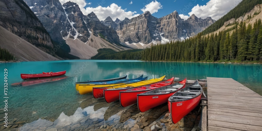 Iconic Wilderness: Canoes at Moraine Lake, Banff National Park