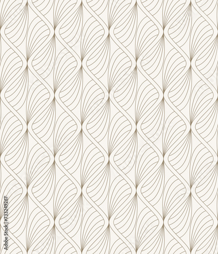 Vector seamless texture. Modern geometric background. Mesh with thin wavy threads.