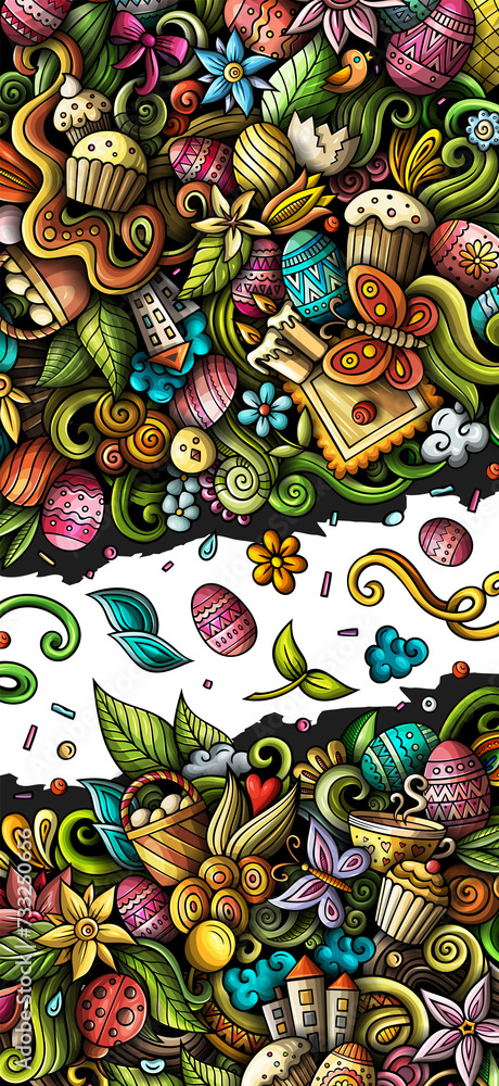 Happy Easter cartoon banner design