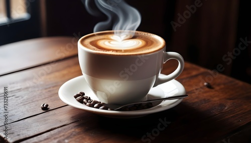 Aromatic Coffee on Table With Book and Flowers