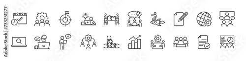 set of business icons, meeting, work, team