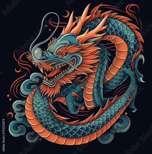 Vibrant Chinese Dragon Tattoo: A Colorful Mythical Masterpiece