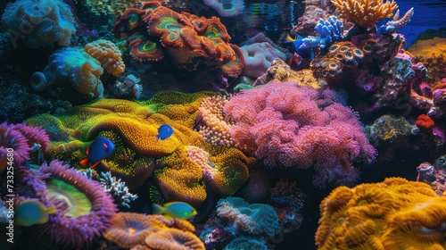 Coral Reefs Alive  Colorful Marine Life Thriving in a Vibrant Coral Reef.