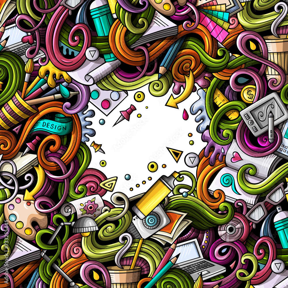 Designer tools cartoon frame Designer tools cartoon frame