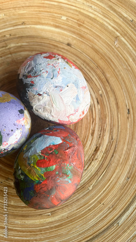 hand painted easter eggs. High quality photo