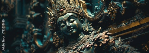 A detailed close up of aThai giant statues © pham